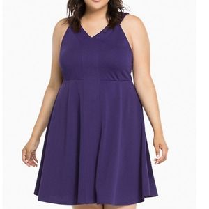 💜👗〰️Torrid〰️ Violet textured skater dress 0X/12